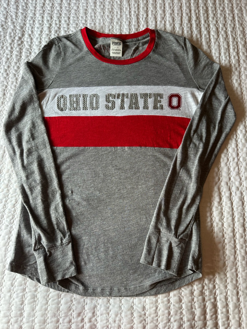 OHIO STATE 🏈 Bling Top - Ladies Small - PINK